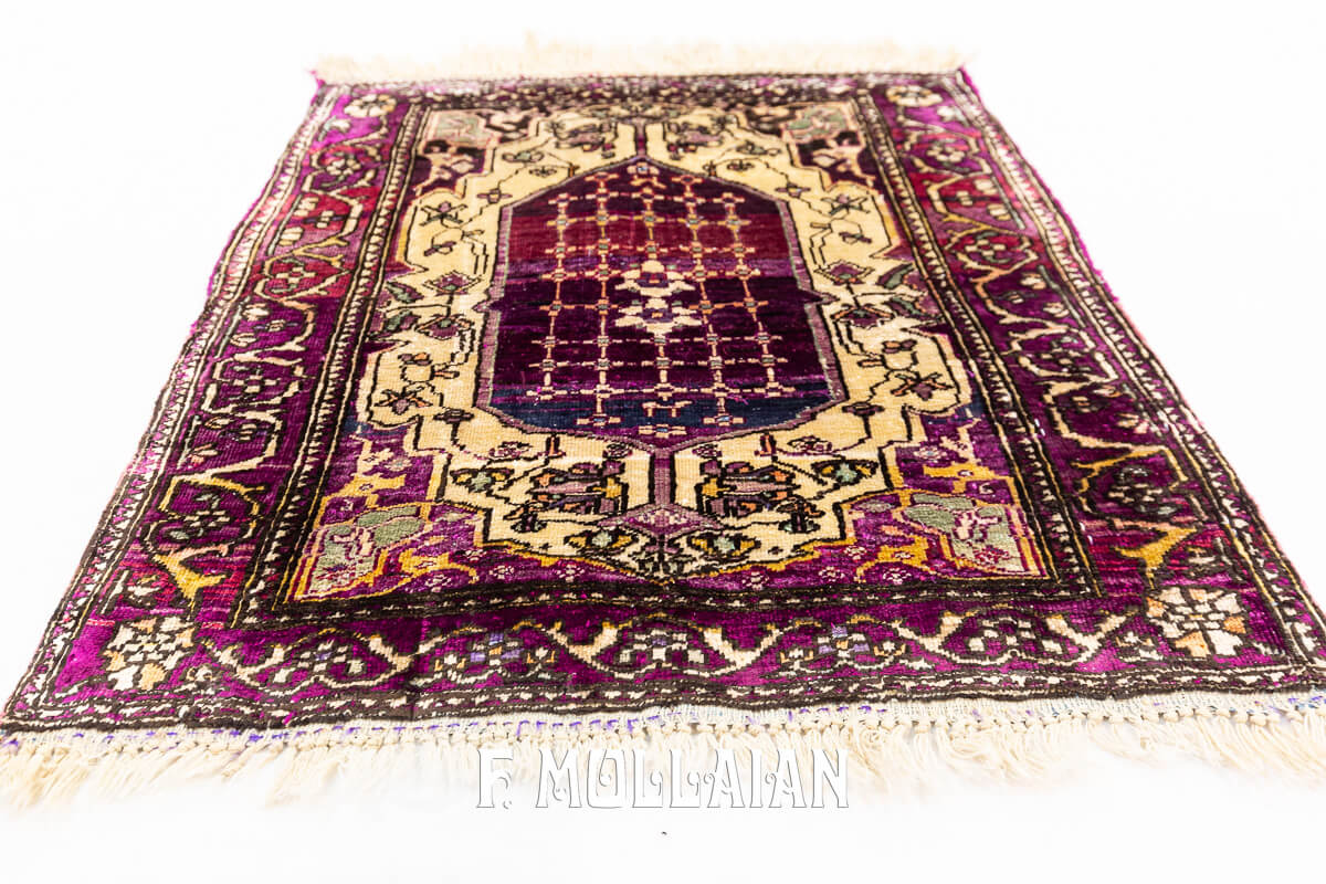 Tappeto Farahan in Seta Color Viola n°:684295